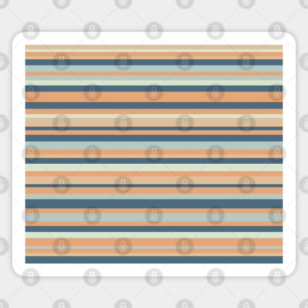 Stripped design in retro neutral pink and blue tones Sticker by F-for-Fab